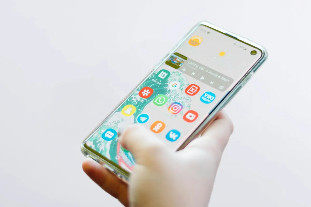 Smartphone with application icons