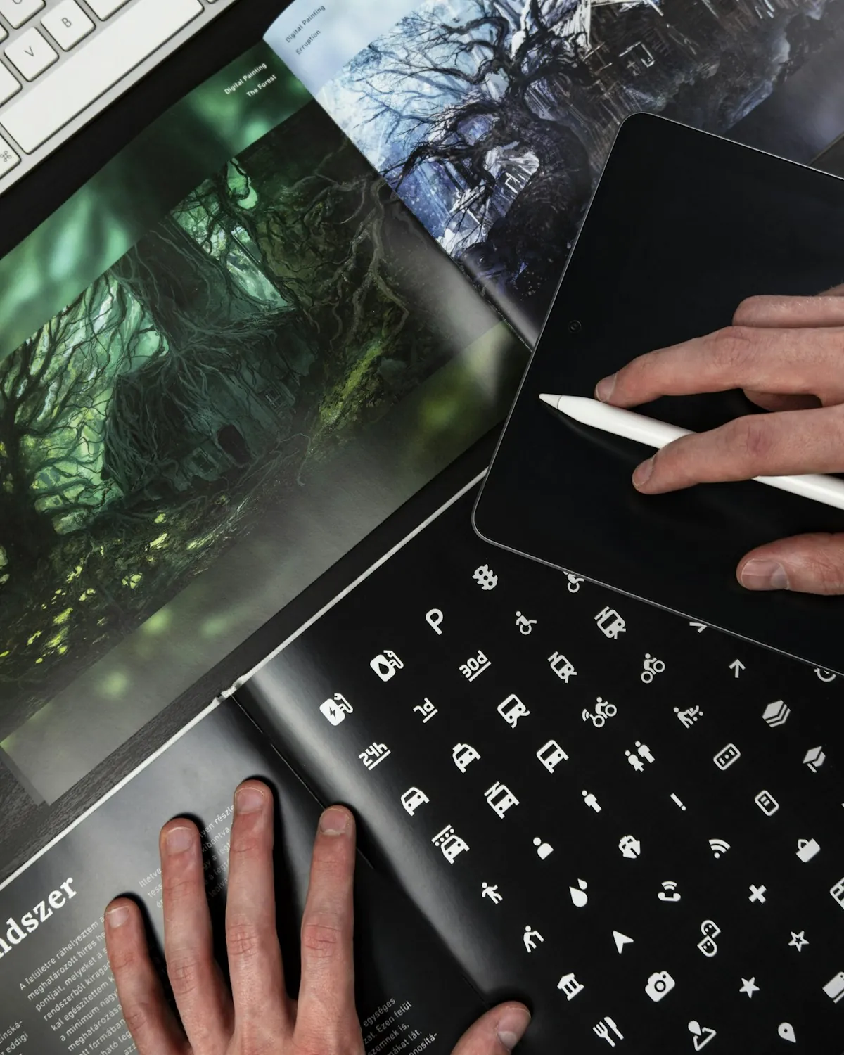 Designer using a tablet