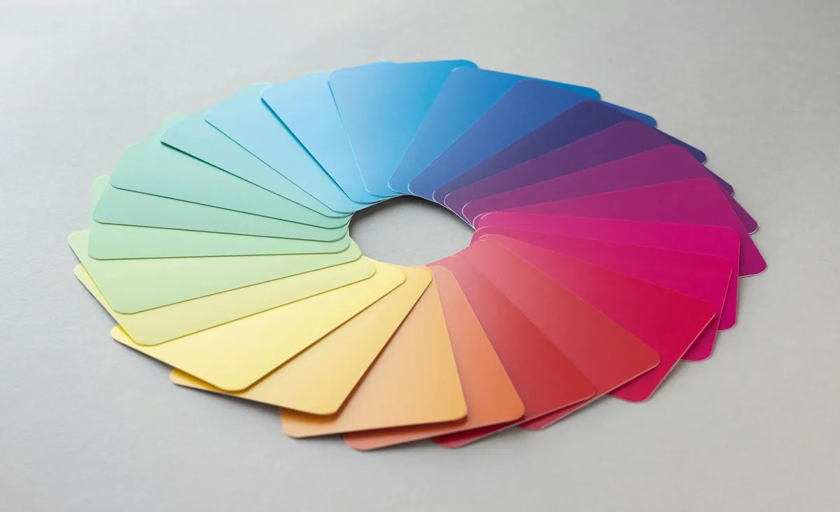 Colour swatches arranged as a colour wheel