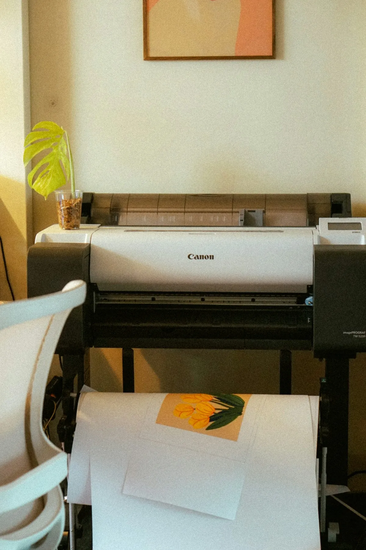 Printer in a design workspace