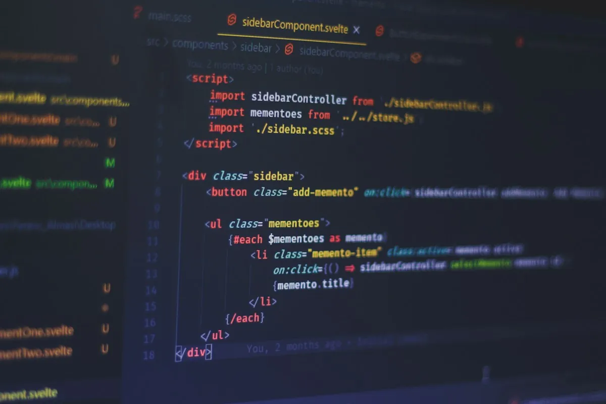 Code editor with highlighted syntax