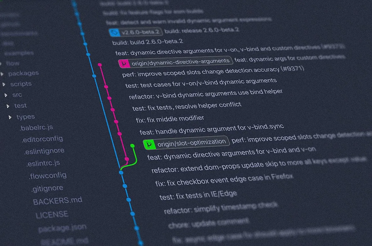 Source code on a screen