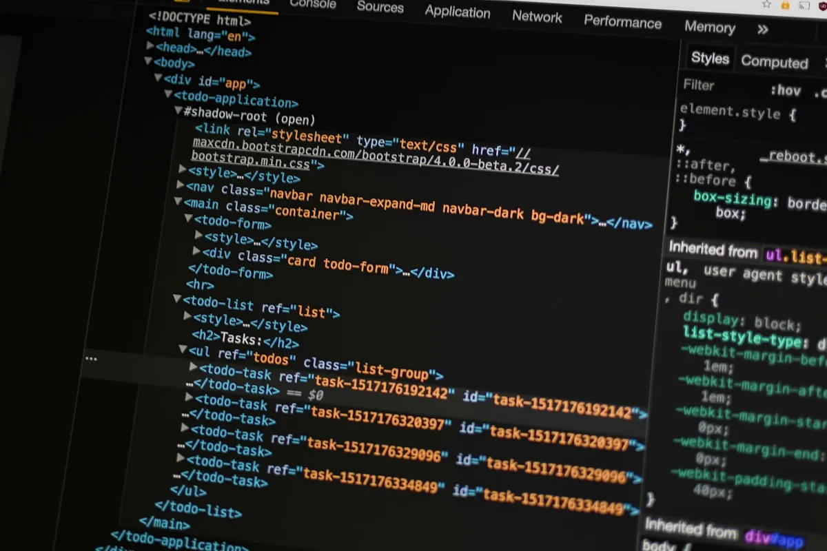 HTML source code