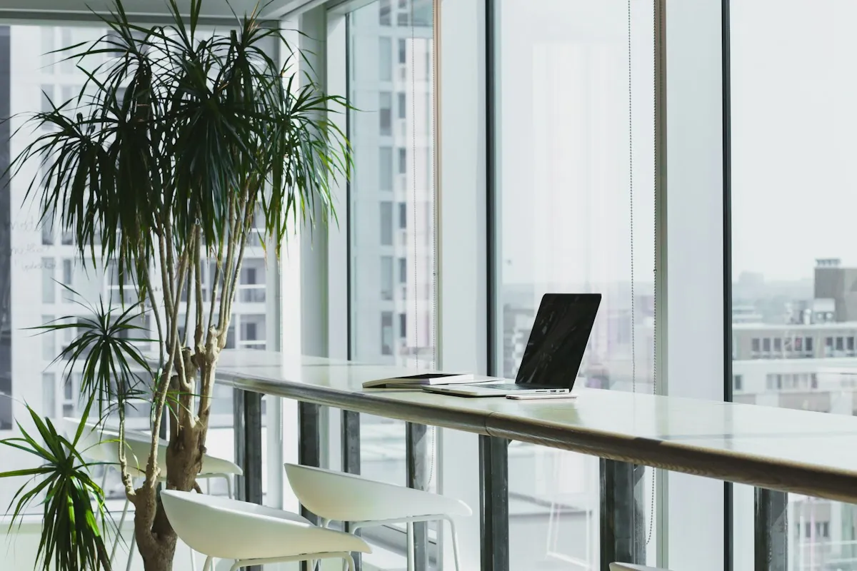Office laptop workspace